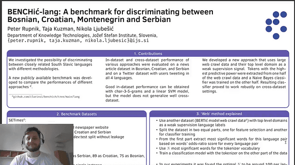 BENCHic ́-lang: A Benchmark for Discriminating between Bosnian, Croatian, Mon- tenegrin and Serbian