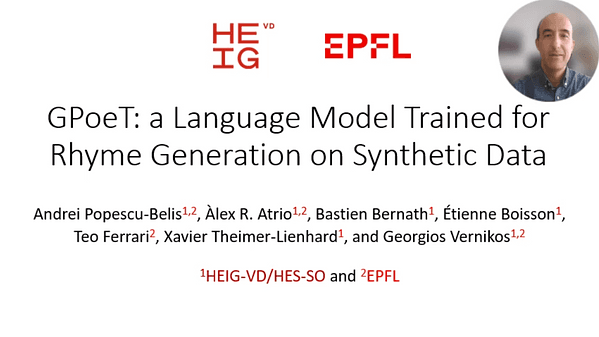 GPoeT: a Language Model Trained for Rhyme Generation on Synthetic Data