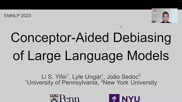 Conceptor-Aided Debiasing of Large Language Models